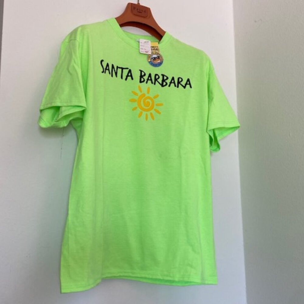 "Brat" Lime Green Santa Barbara Short Sleeve Tee from The Duck Company Size L